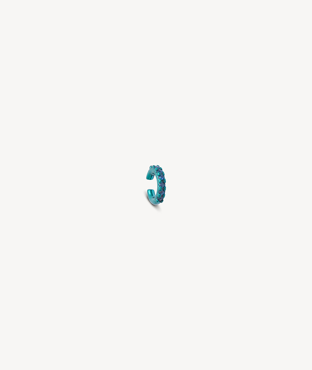 Ear cuff rond turquoise et zircons bleus Abi S T