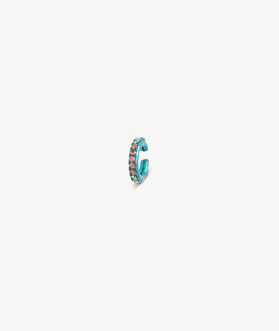 Ear cuff rond turquoise et zircons bleus et oranges Abi L T - YParis