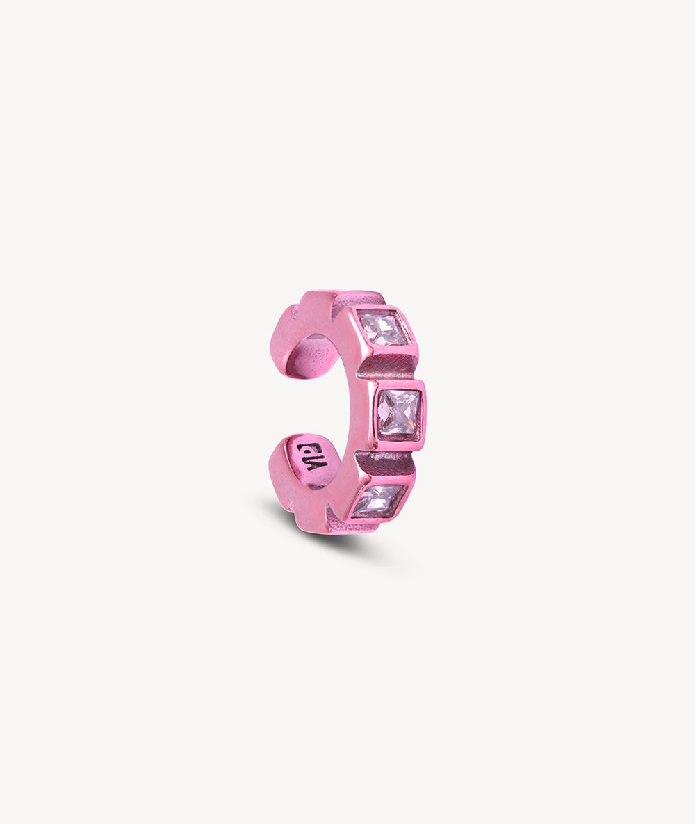 Ear cuff rose et zircons fuchsia Dibba L LP
