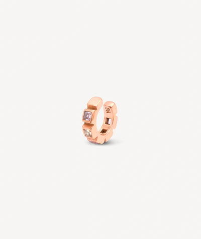 Ear cuff rose gold avec zircons jaunes et roses Dibba S RG - YParis