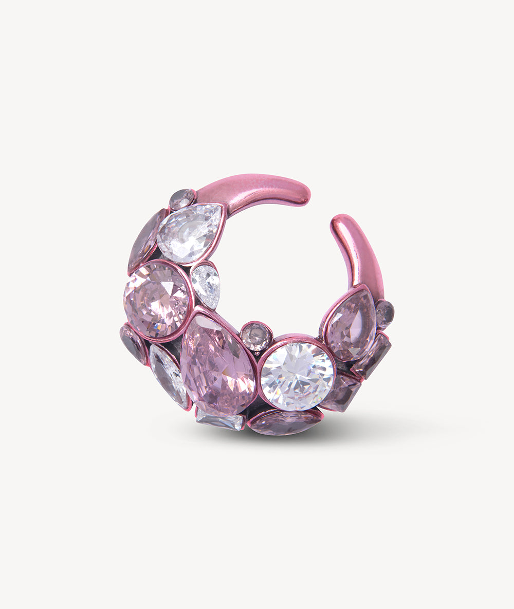 Ear cuff rose zircons roses et blancs Dahlia LP