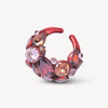 Ear cuff rouge zircons roses et marrons Dahlia R
