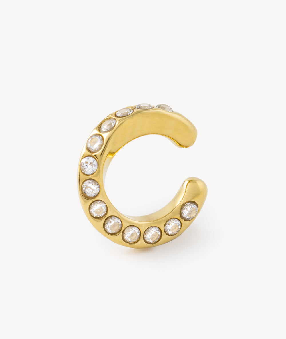 Honorito Star G gold and zirconia twisted ear cuff
