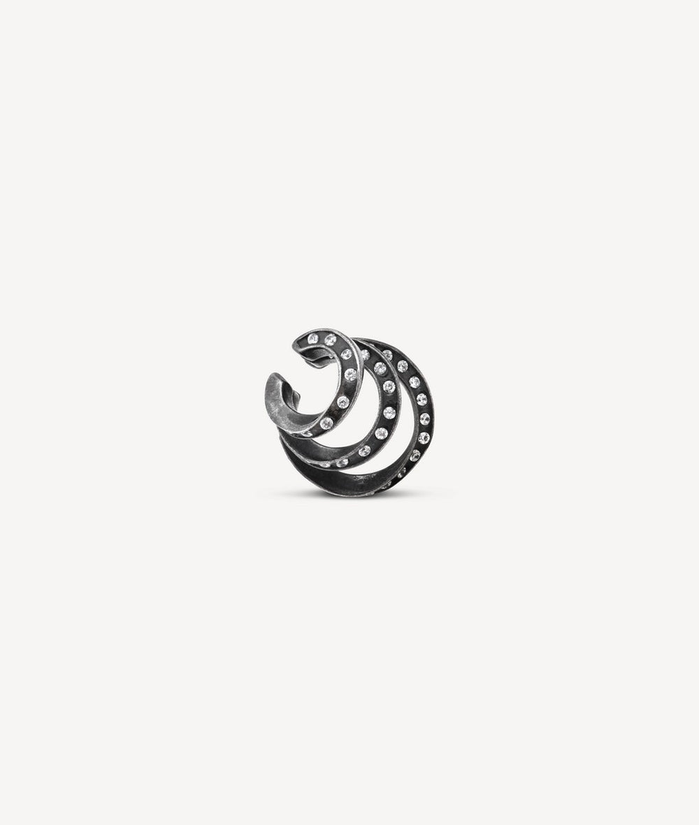 Ridley Star VS B triple silver and zirconia vintage effect ear cuff