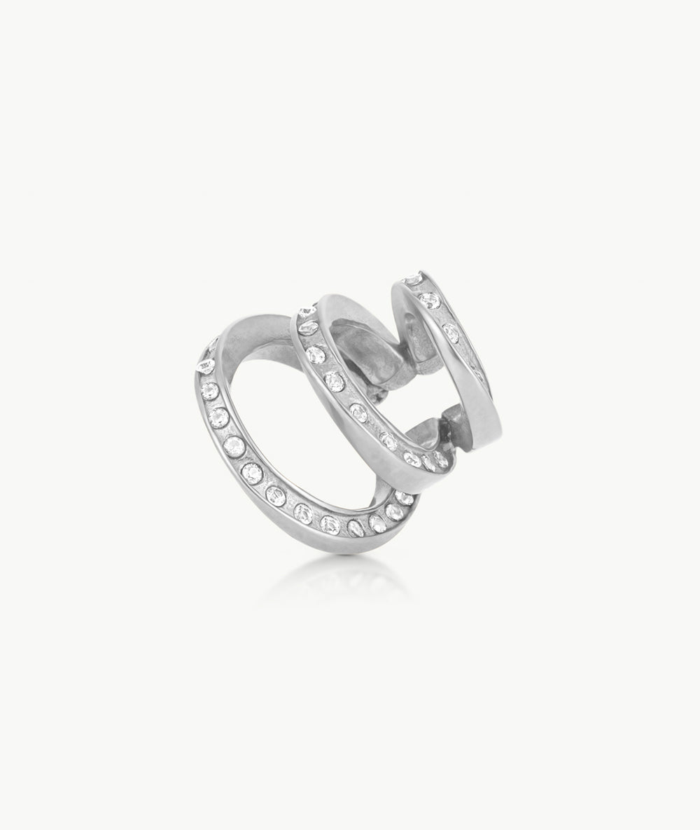 Ridley Star S triple silver and zirconium ear cuff