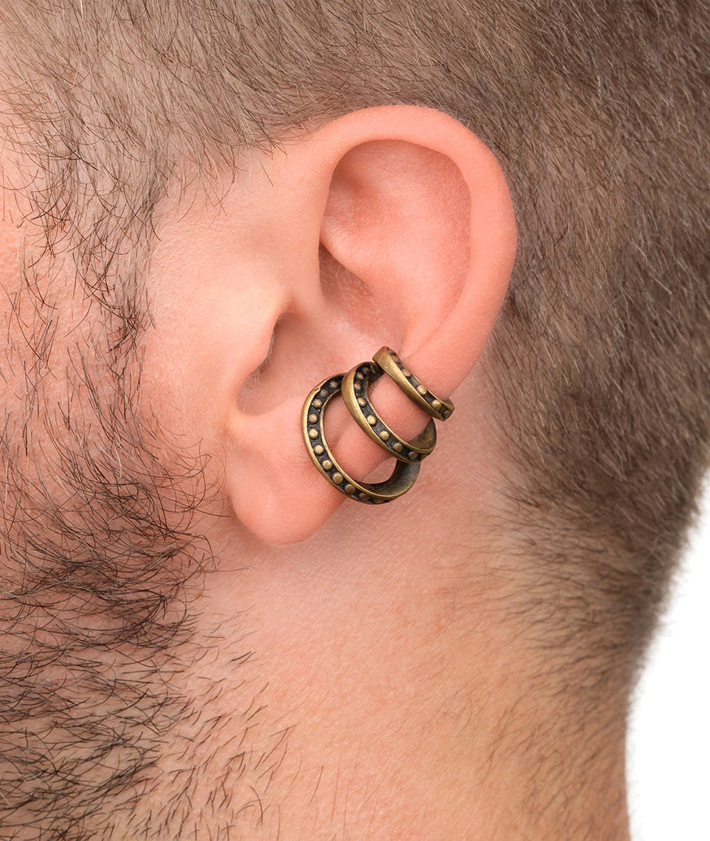 Ear cuff triple doré et rivets effet vintage DARK RIDLEY VG