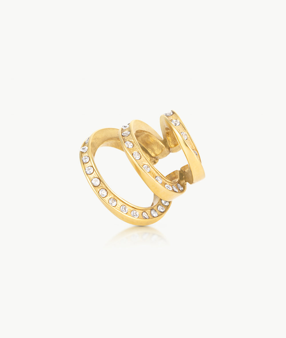 Triple gold ear cuff with zirconiums Ridley Star G