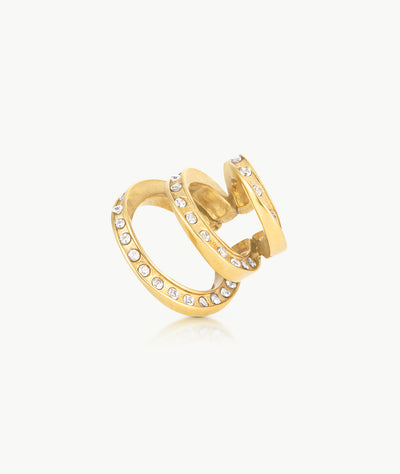 Ear cuff triple doré et zirconiums Ridley Star G - YParis