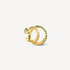 Ear cuff triple doré et zirconiums verts et blanc YAZ G