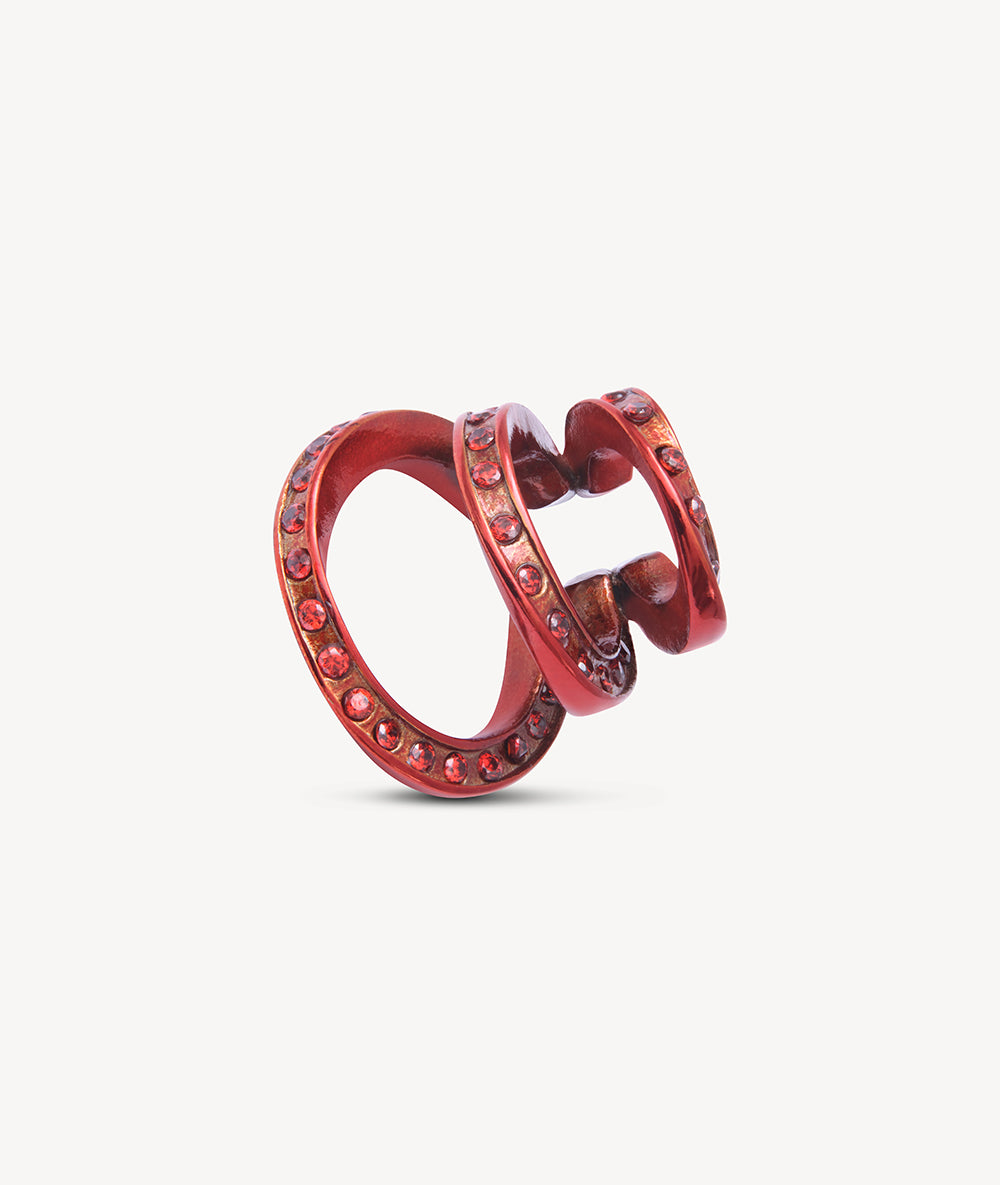 Ear cuff triple rouge zircons rouges Yaz R