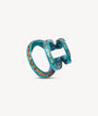 Ear cuff triple turquoise zircons verts et oranges Yaz T