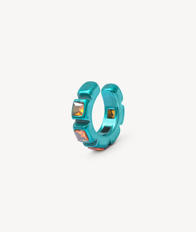 Ear cuff turquoise zircons oranges Dibba S T - YParis