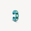 Ear cuff turquoise zircons verts Dibba L T