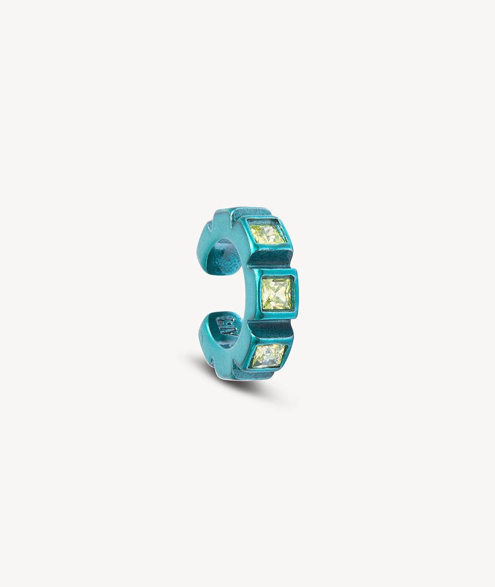 Ear cuff turquoise zircons verts Dibba L T