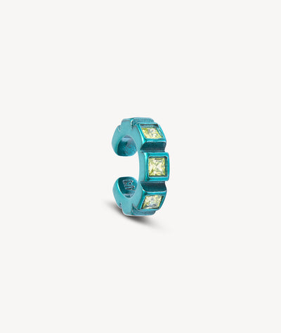Ear cuff turquoise zircons verts Dibba L T - YParis