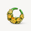 Ear cuff vert avec zircons jaunes DAHLIA SG B