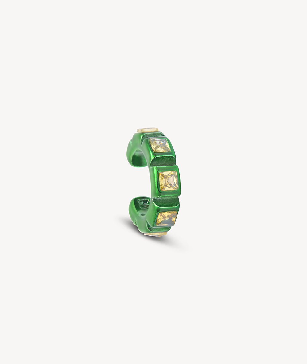 Ear cuff vert et zircons jaunes Dibba S SG