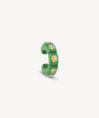Ear cuff vert et zircons jaunes Dibba S SG - YParis