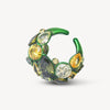 Ear cuff vert et zircons jaunes et olive Dahlia SG C