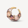 Ear cuff vintage doré zircons champagnes et marrons Dahlia VG