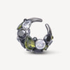 Ear cuff vintage silver zircons gris et verts Dahlia VS