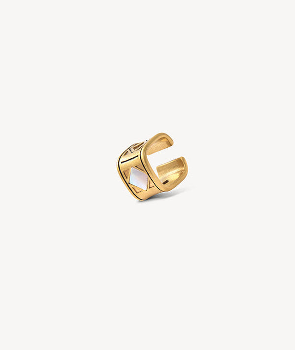 Earcuff or mat carré et nacre SHOMA VG 3.5mm