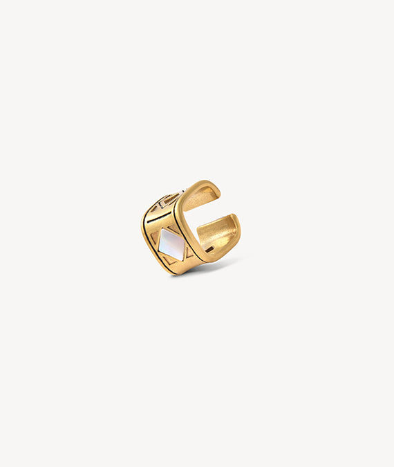 Earcuff or mat carré et nacre SHOMA VG 4.5mm