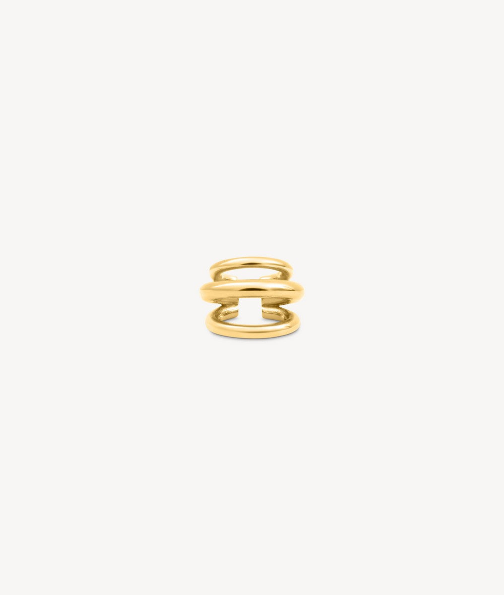 Earcuff triple dorée APEX ouverture G 5mm