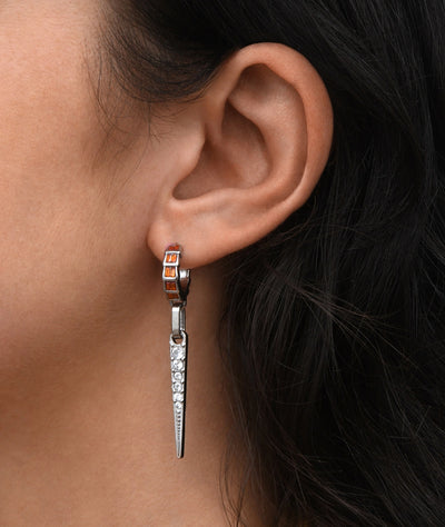 Boucle d'oreille argentée pendante AKUMA POP S - YParis