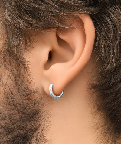 Boucle d'oreille créole argentée PARKER S S - YParis