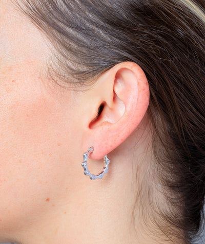 Boucle d'oreille créole argentée Willie S - YParis