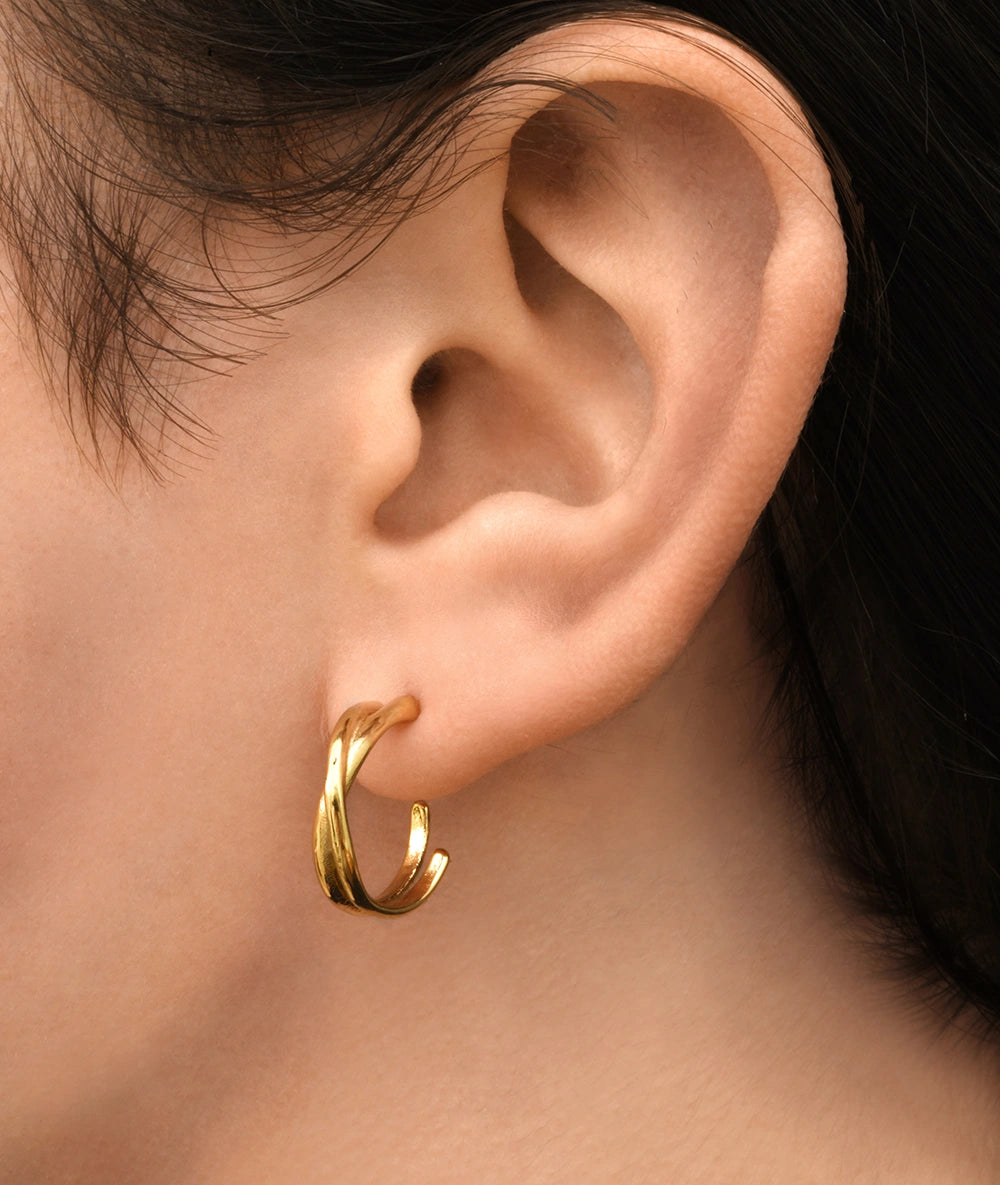 Boucle d'oreille créole doré ANJA S G