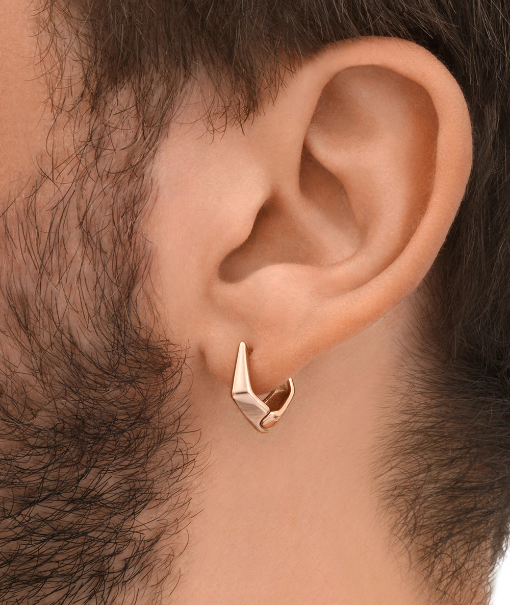 Boucle d'oreille créole géométrique or rose OTO RG