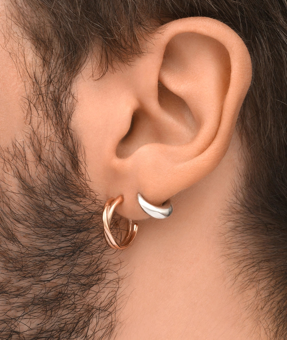 Boucle d'oreille créole or rose ANJA S RG