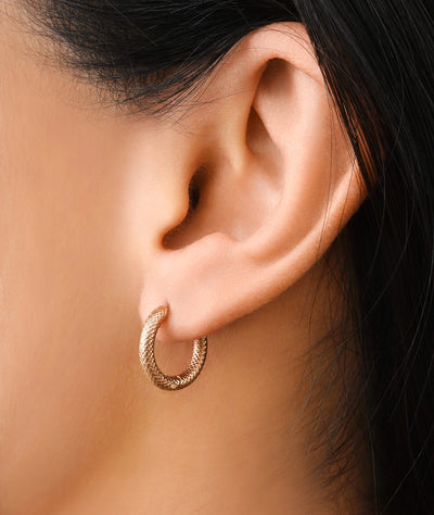 Boucle d'oreille créole or rose PARKER RG L - YParis