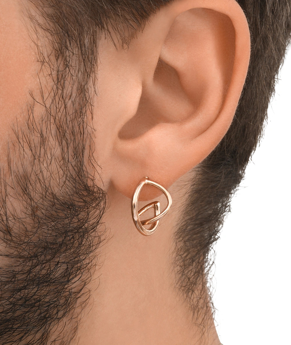 Boucle d'oreille créole torsadée or rose SANNA RG