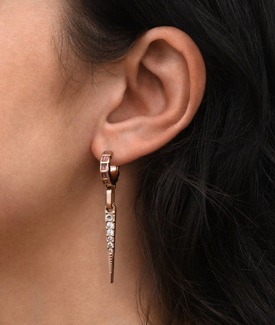 Boucle d'oreille or rose pendante AKUMA POP RG - YParis