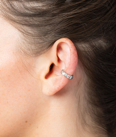 Loki S silver and zirconium ear cuff - YParis