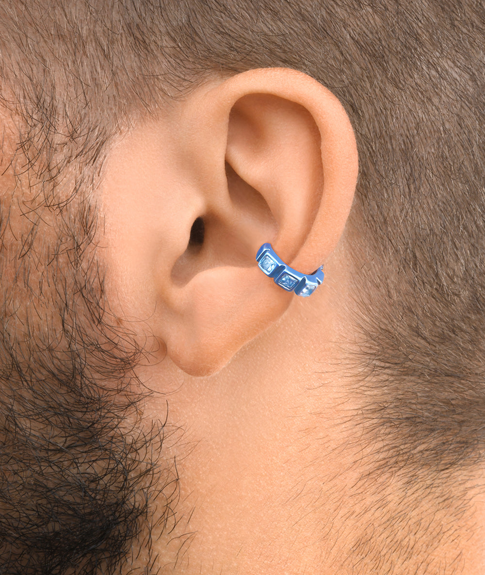 Loki S silver and zirconium ear cuff