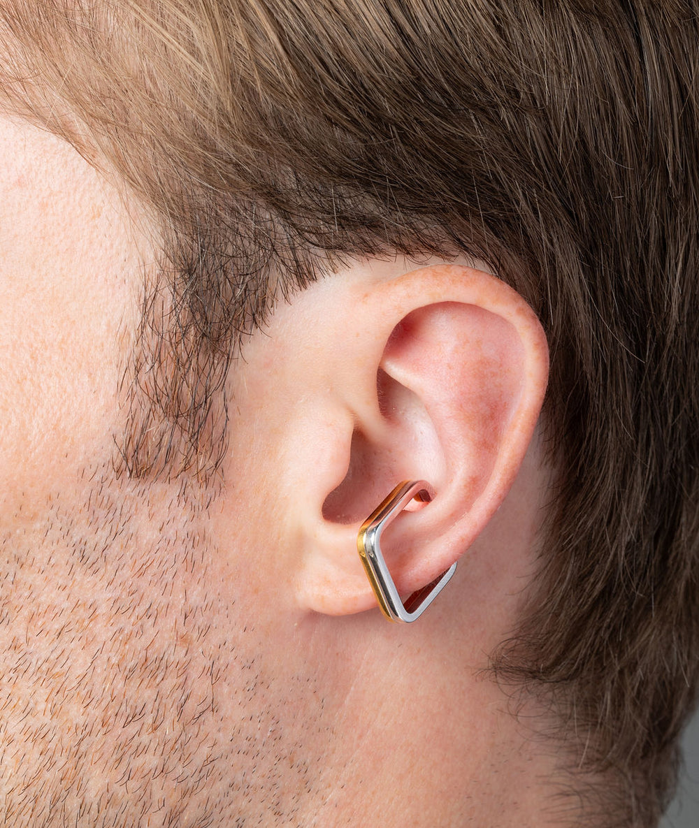 Ear cuff carré bicolore Ashley Bi