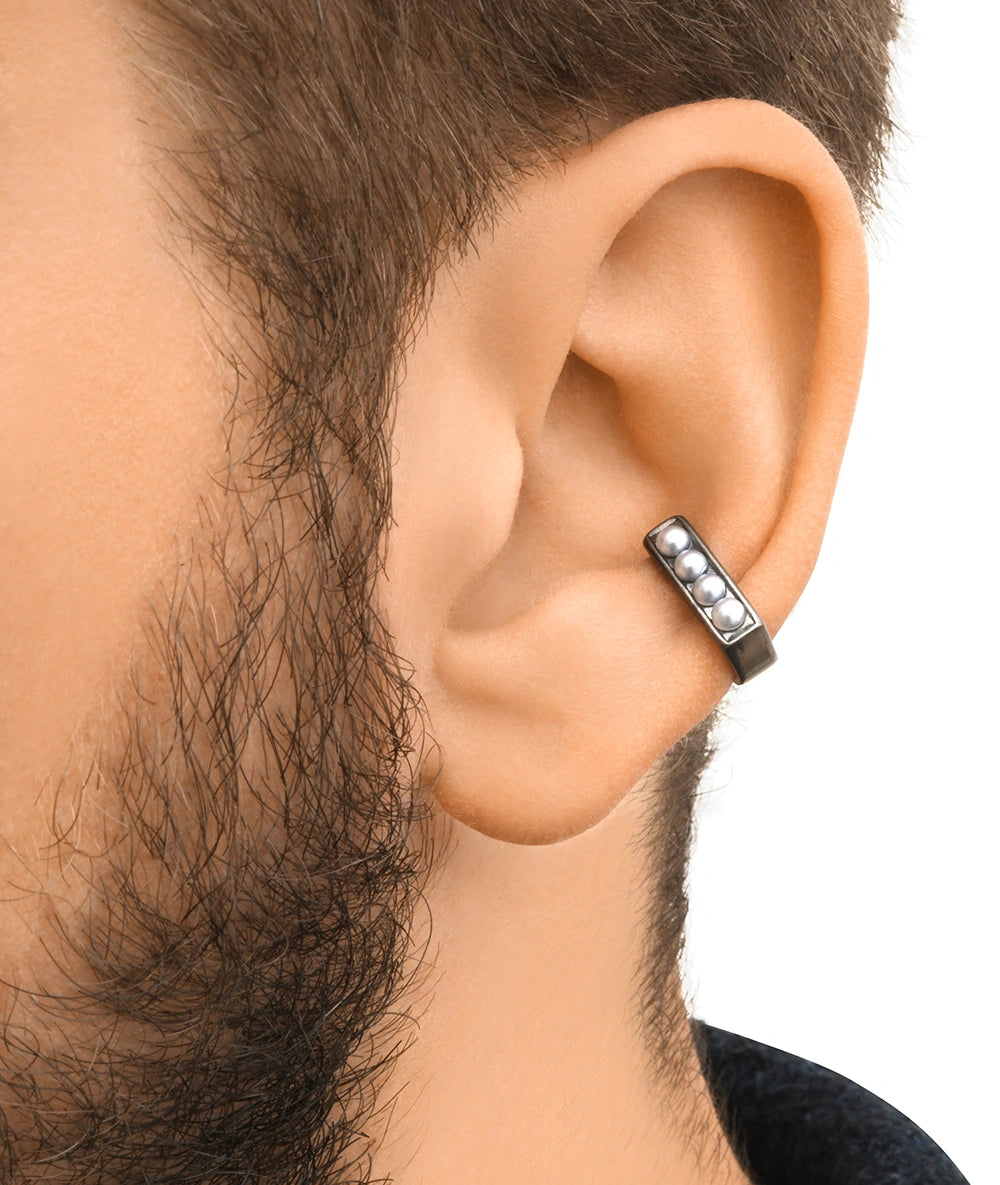 Ear cuff  doré et perles blanches KIRA VS