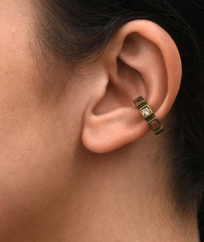 Ear cuff doré et zircons marrons effet vintage Dibba L VG - YParis