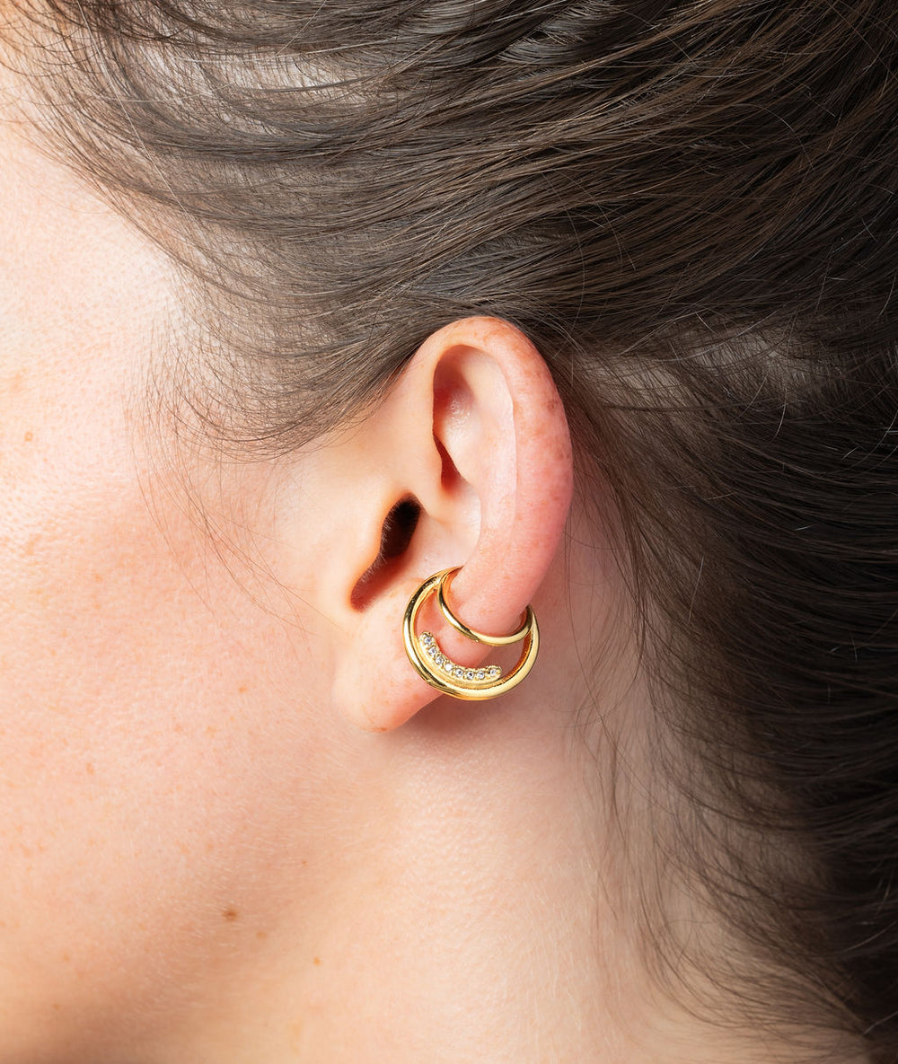 Maris G double gold and zirconium ear cuff