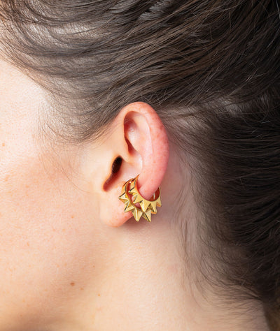 Ear cuff double piques doré Pike Double G - YParis