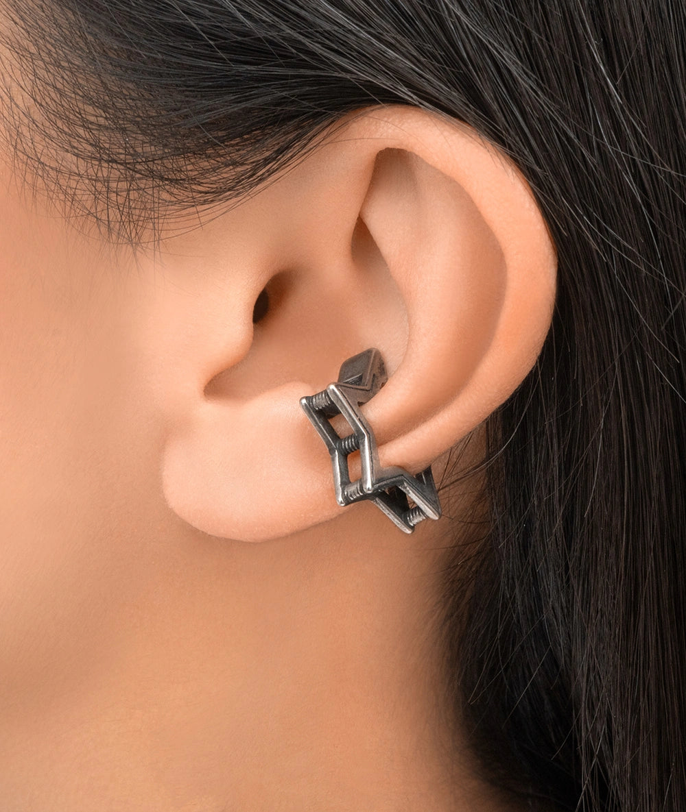 Ear cuff étoile argenté effet vintage RAI VS