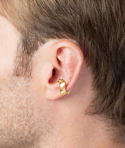 Ear cuff ondulé clouté doré Wavy Glory G - YParis