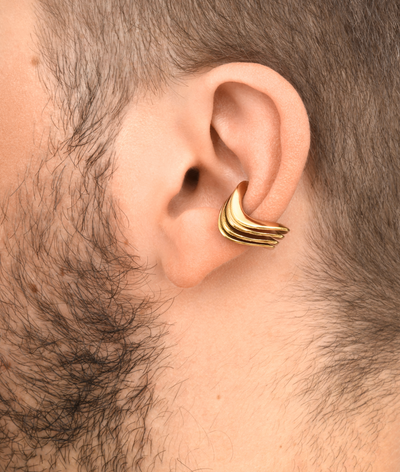 Ear cuff ondulé triple doré Wavy Triple G - YParis