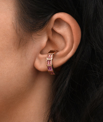 Ear cuff or rose et zirconiums roses BANKA POP RG 3,5mm - YParis