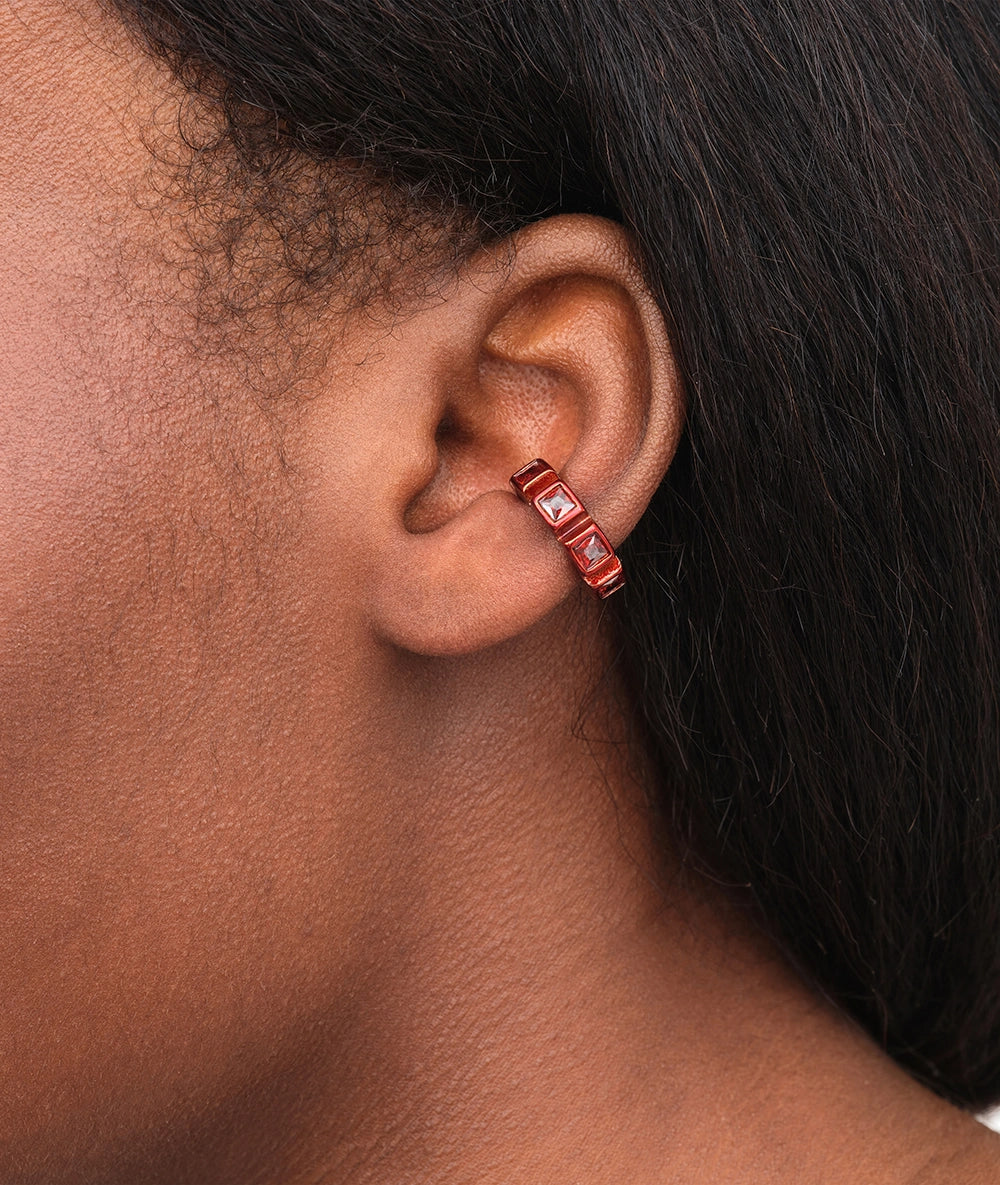 Ear cuff orange zircons oranges Dibba L O