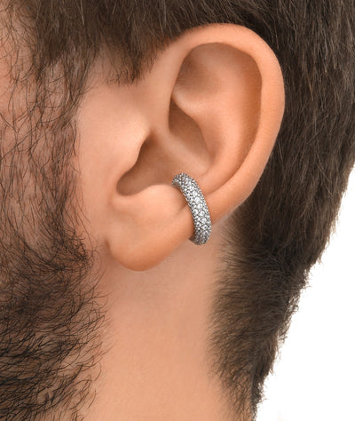 Ear cuff rond argenté avec zircons ALF S - YParis